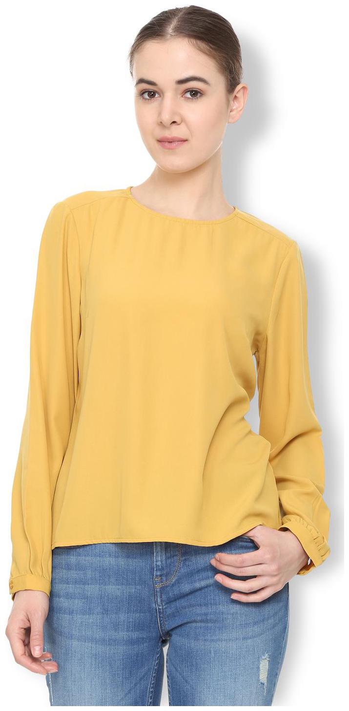 

Van Heusen Women Solid Regular top - Yellow
