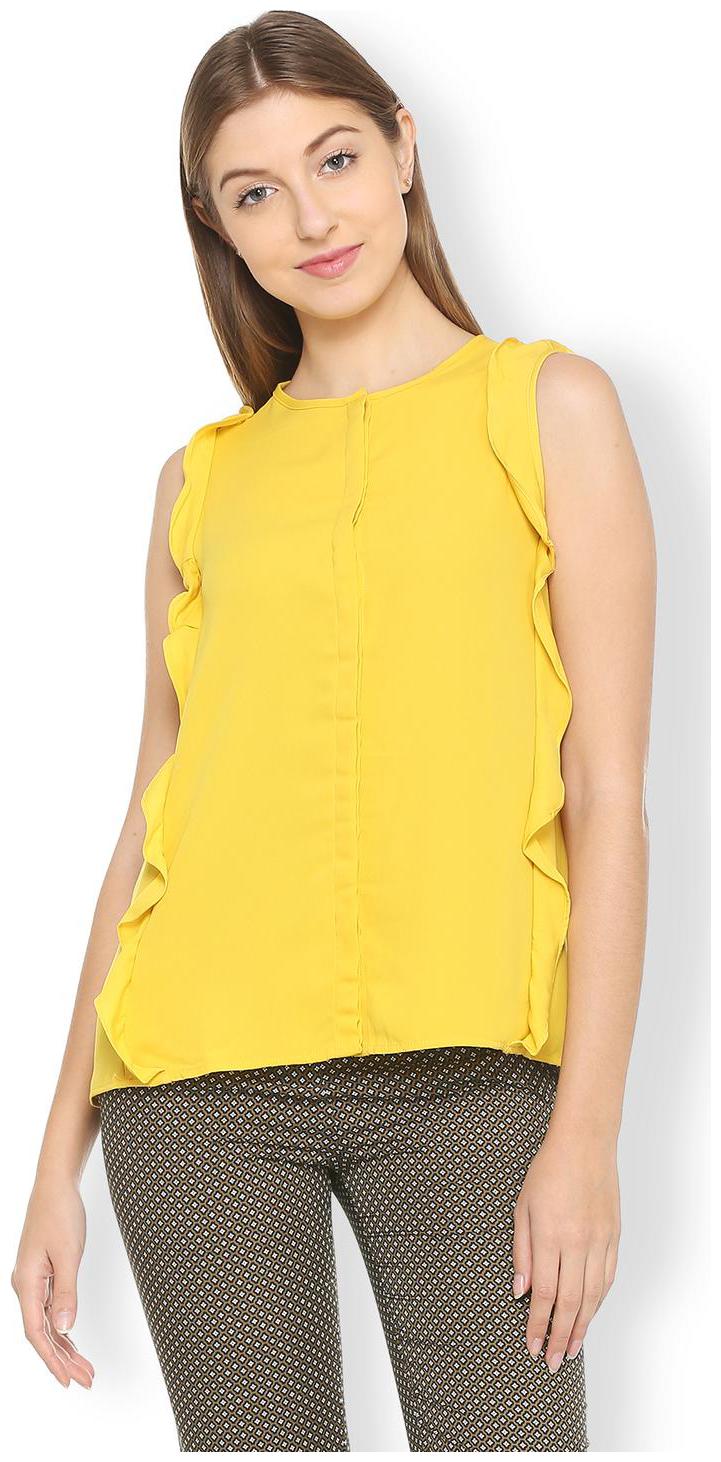 

Van Heusen Women Yellow Solid Regular Fit Shirt