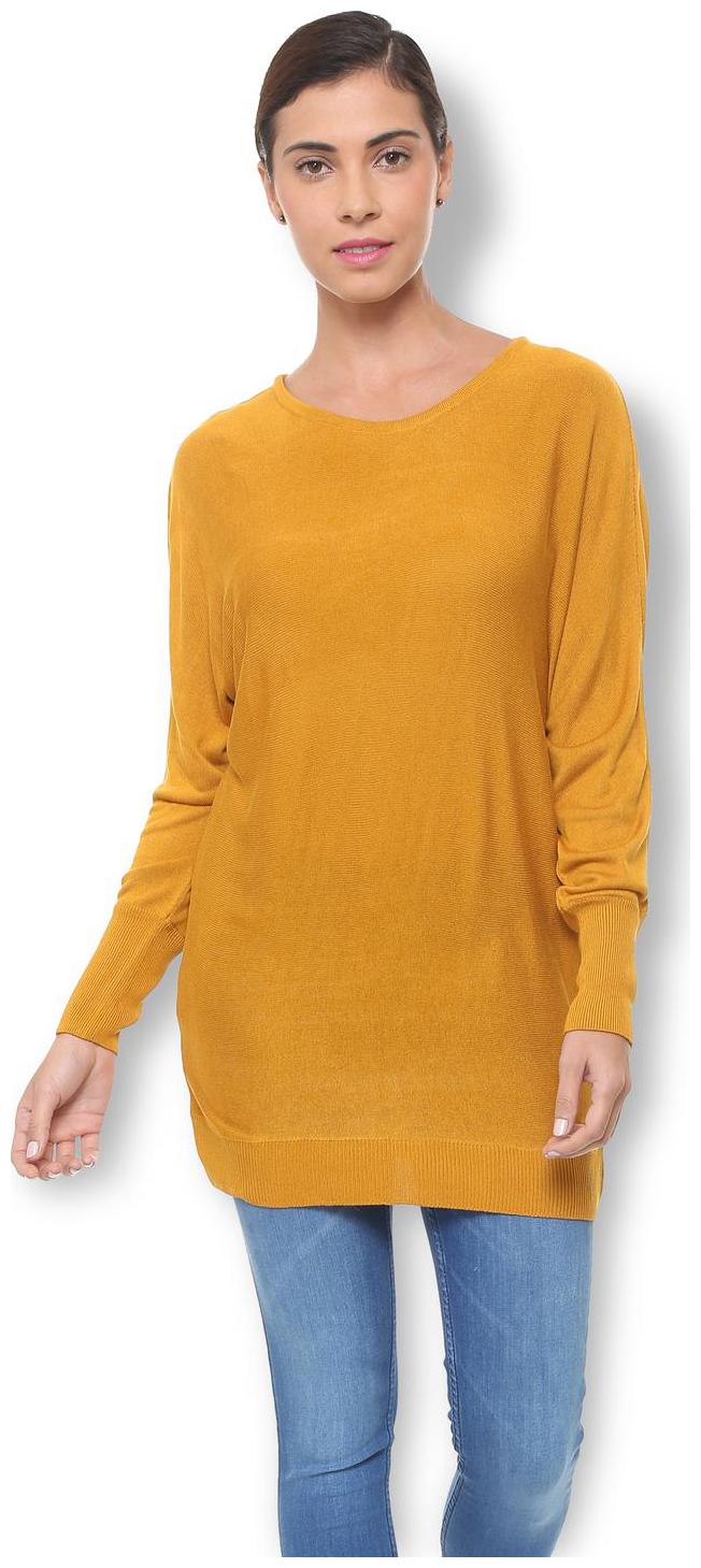 

Van Heusen Women Self design Regular top - Yellow