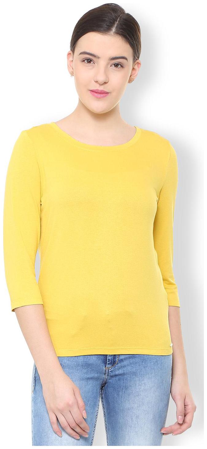 

Van Heusen Women Solid Regular top - Yellow