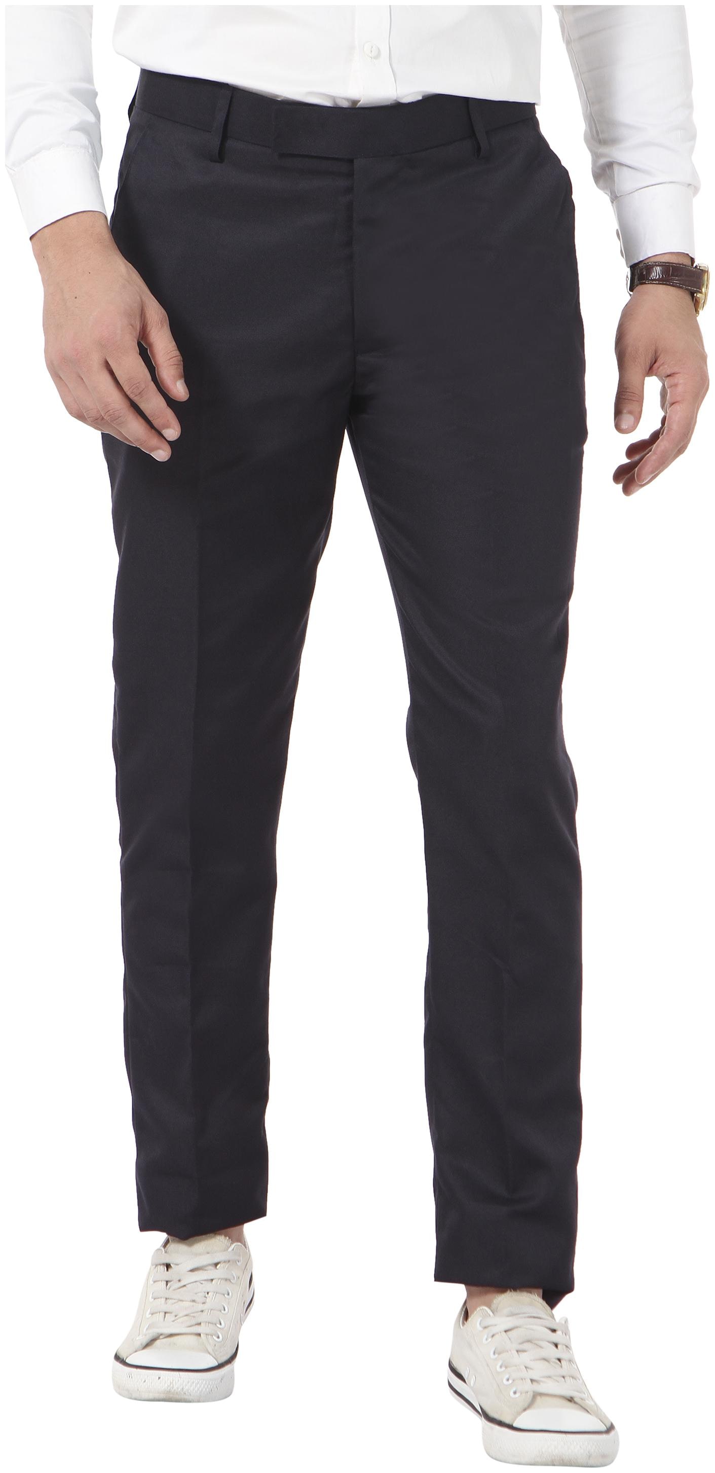 

VANDNAM Men Solid Slim Fit Formal Trouser - Blue