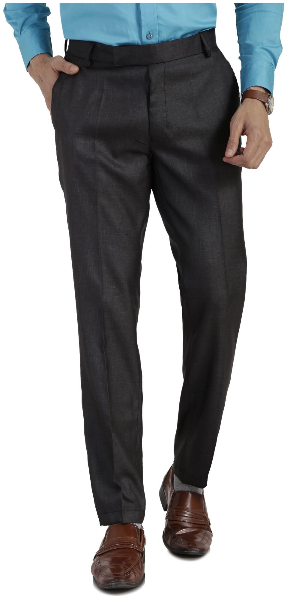 

VANDNAM Men Solid Slim Fit Formal Trouser - Black