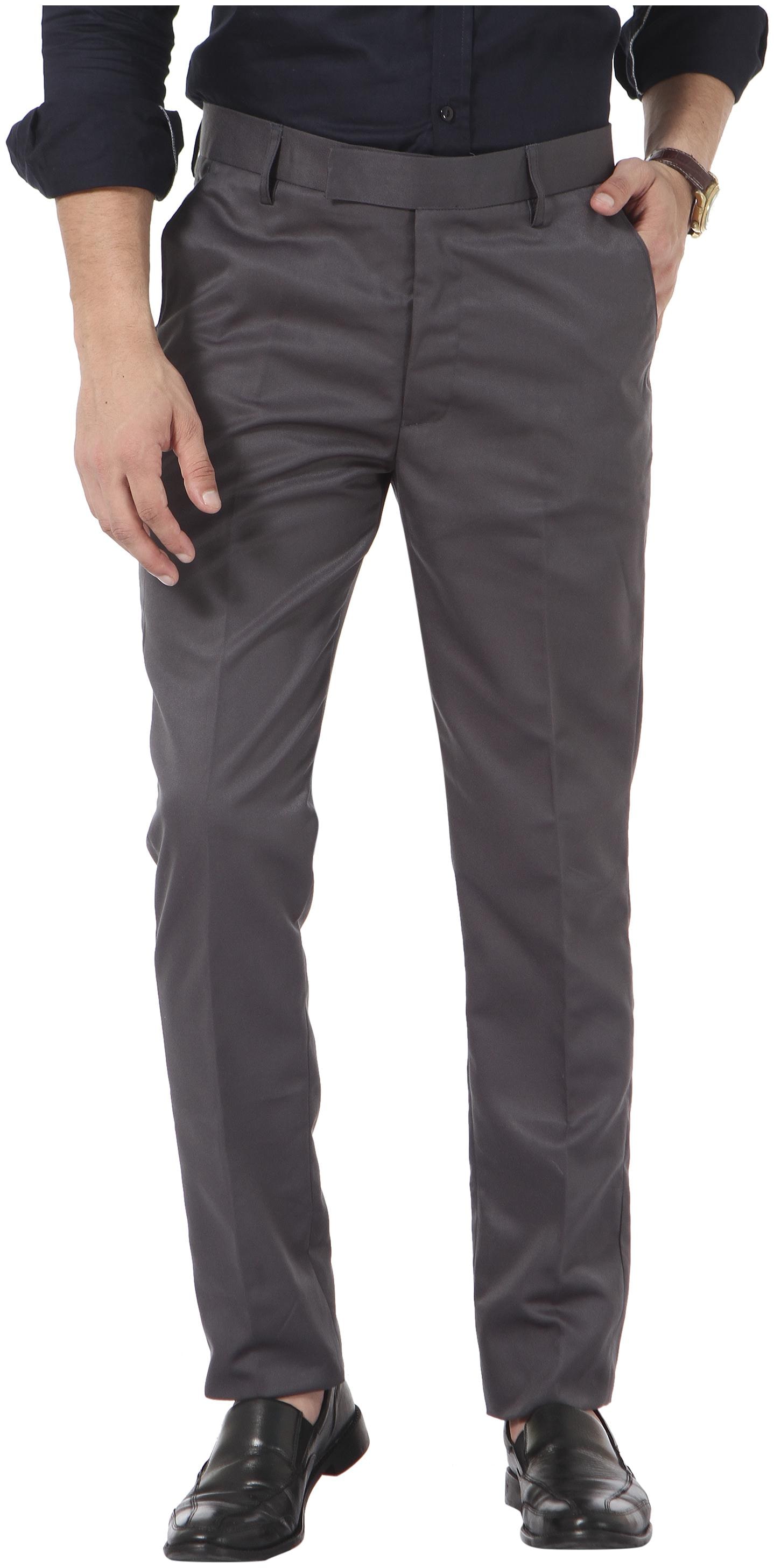 

VANDNAM Men Solid Slim Fit Formal Trouser - Grey