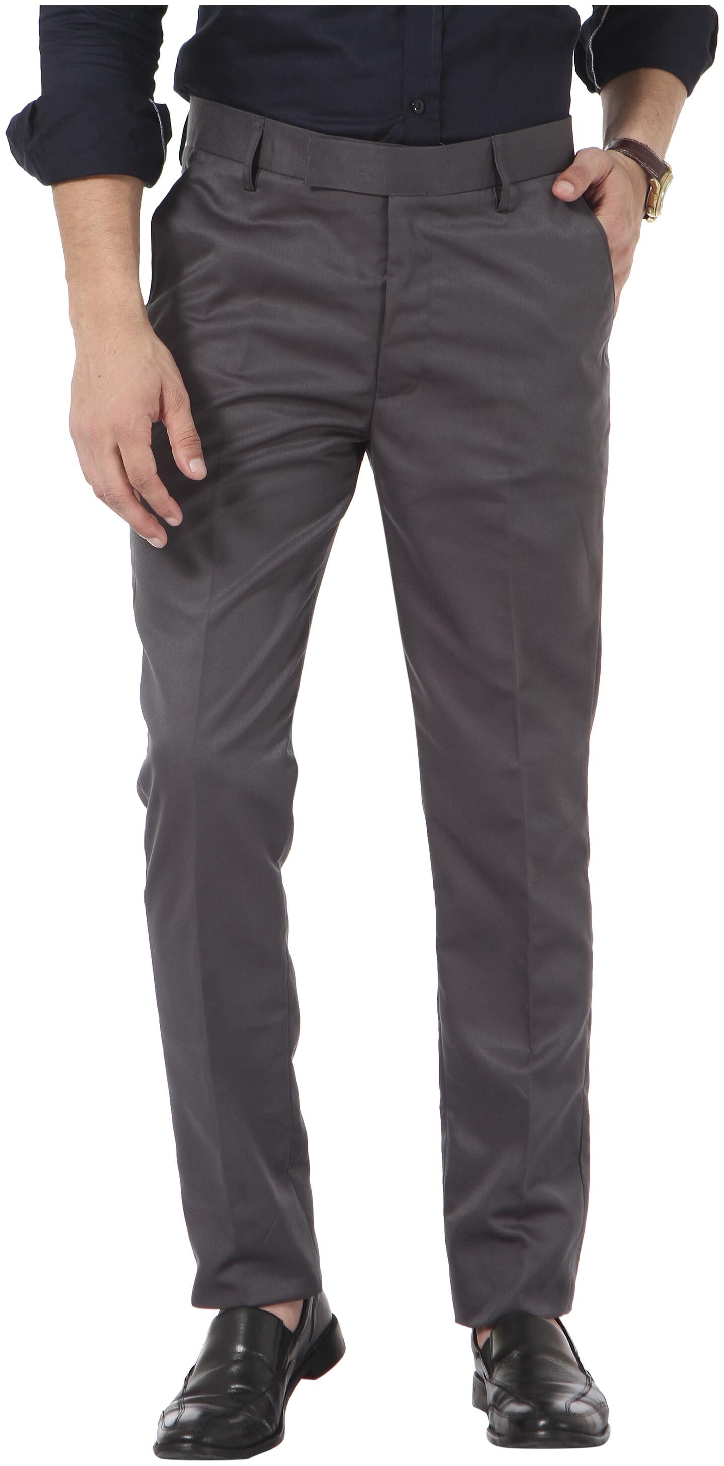 

VANDNAM Men Solid Slim Fit Formal Trouser - Grey