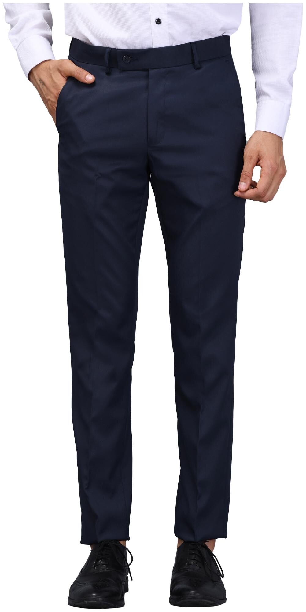 

VANDNAM Men Solid Slim Fit Formal Trouser - Blue