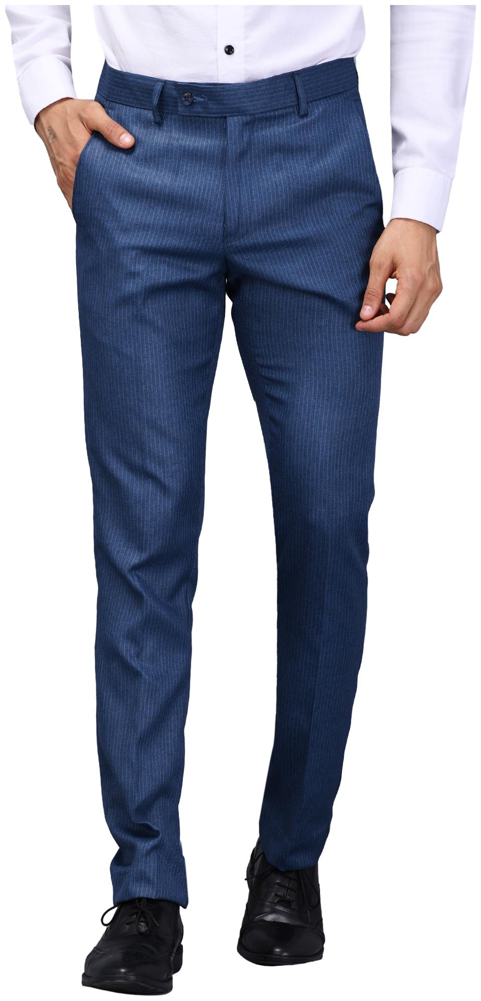 

VANDNAM Men Striped Slim Fit Formal Trouser - Blue