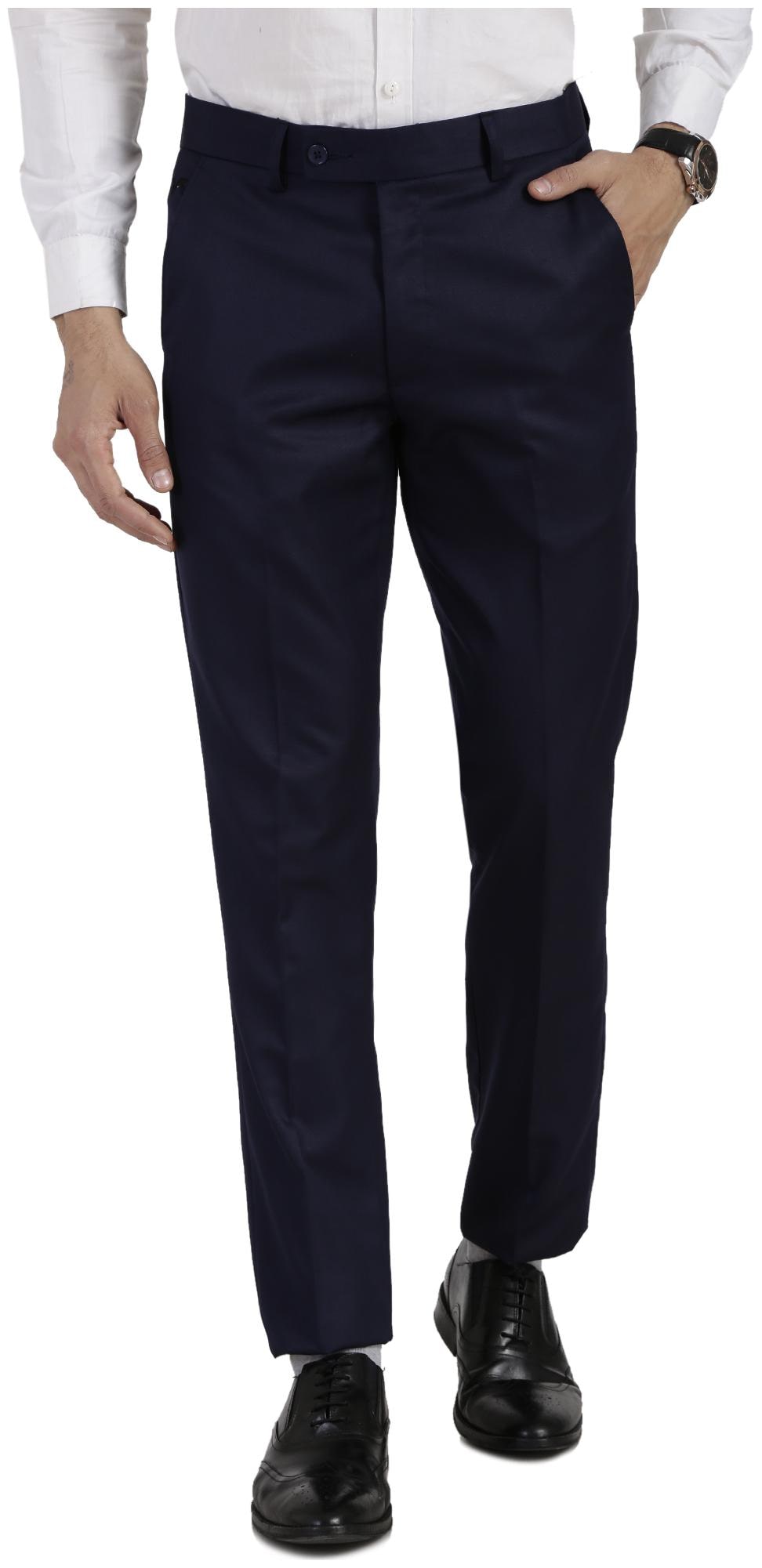 

VANDNAM Men Solid Slim Fit Formal Trouser - Blue