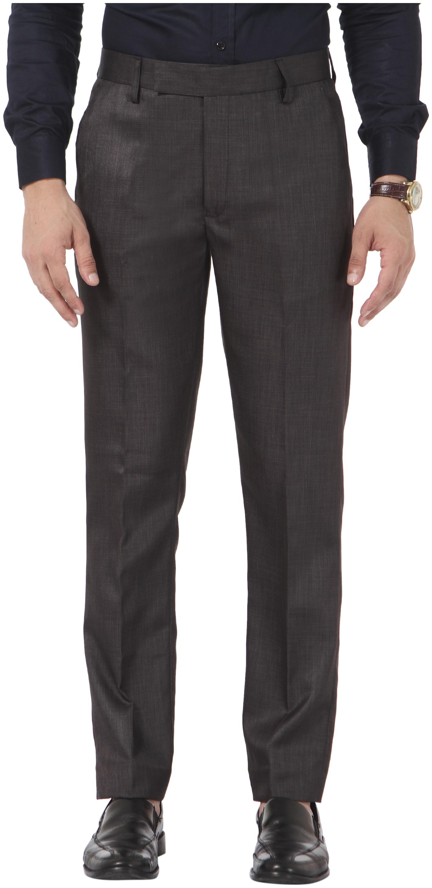 

VANDNAM Men Solid Slim Fit Formal Trouser - Brown