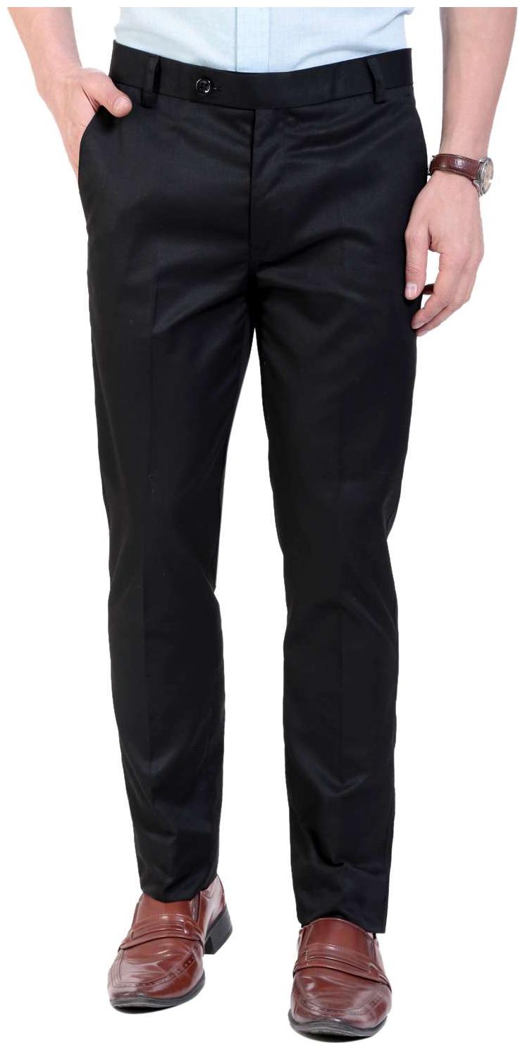 

VANDNAM Men Solid Slim Fit Formal Trouser - Black