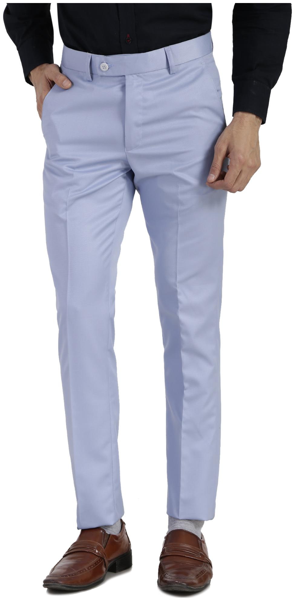 

VANDNAM Men Solid Slim Fit Formal Trouser - Blue