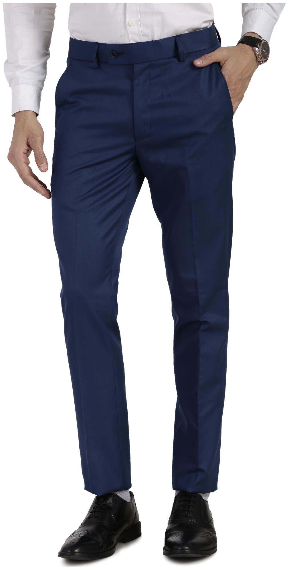 

VANDNAM Men Solid Slim Fit Formal Trouser - Blue
