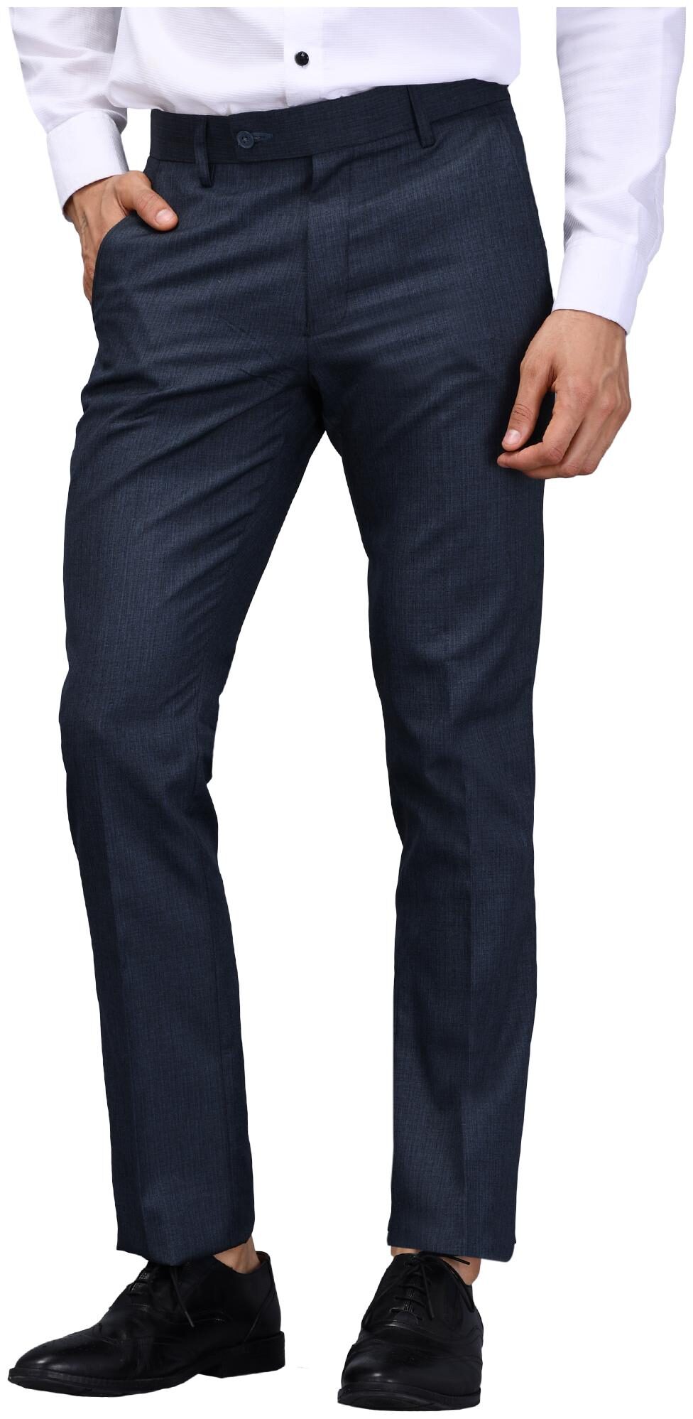 

VANDNAM Men Textured Slim Fit Formal Trouser - Blue