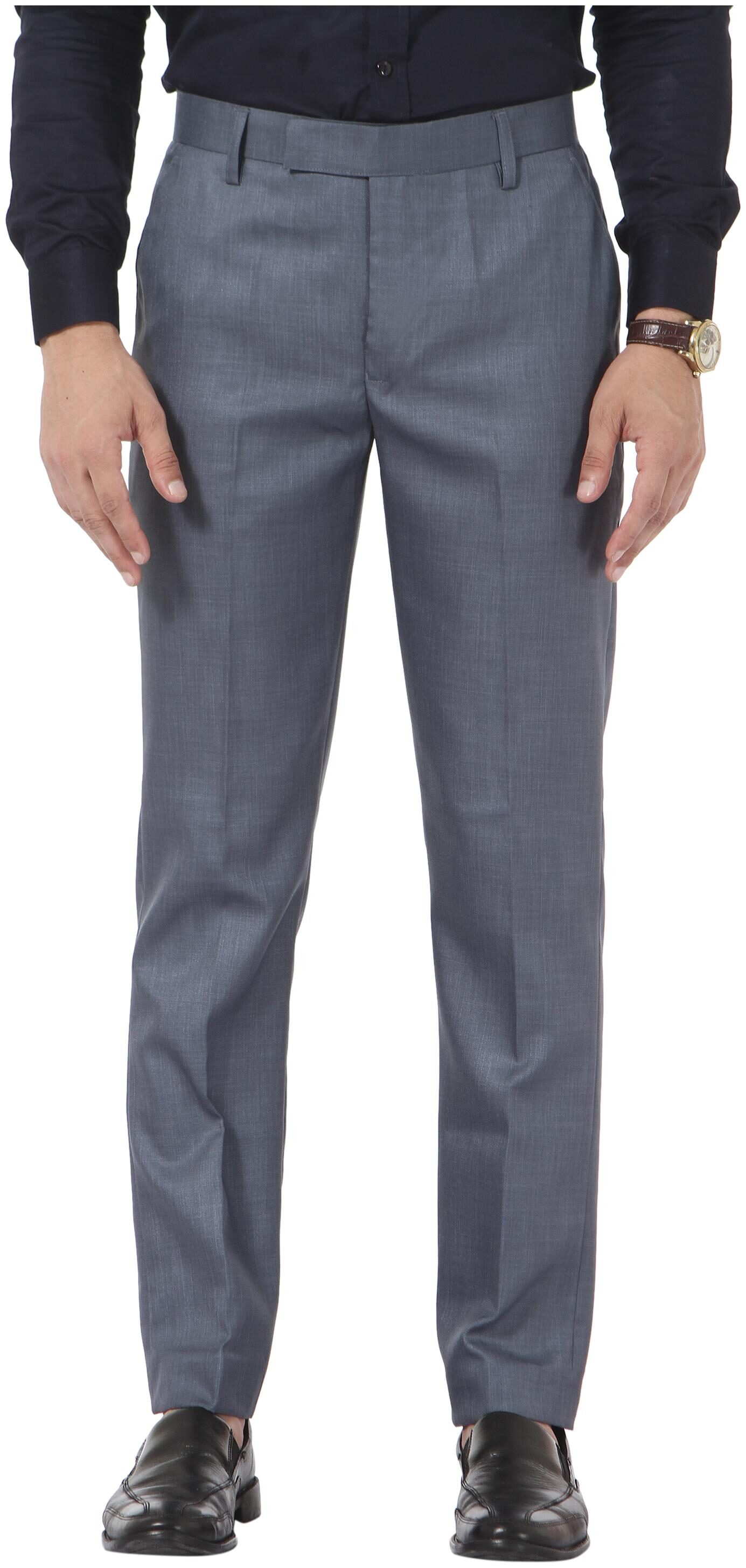 

VANDNAM Men Textured Slim Fit Formal Trouser - Grey