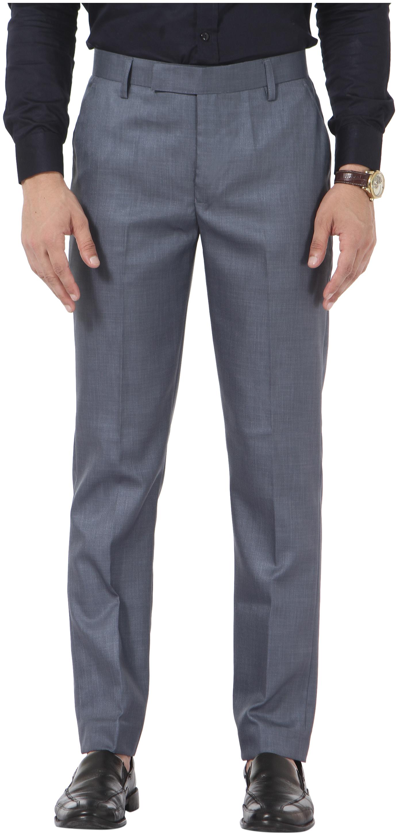 

VANDNAM Men Textured Slim Fit Formal Trouser - Grey