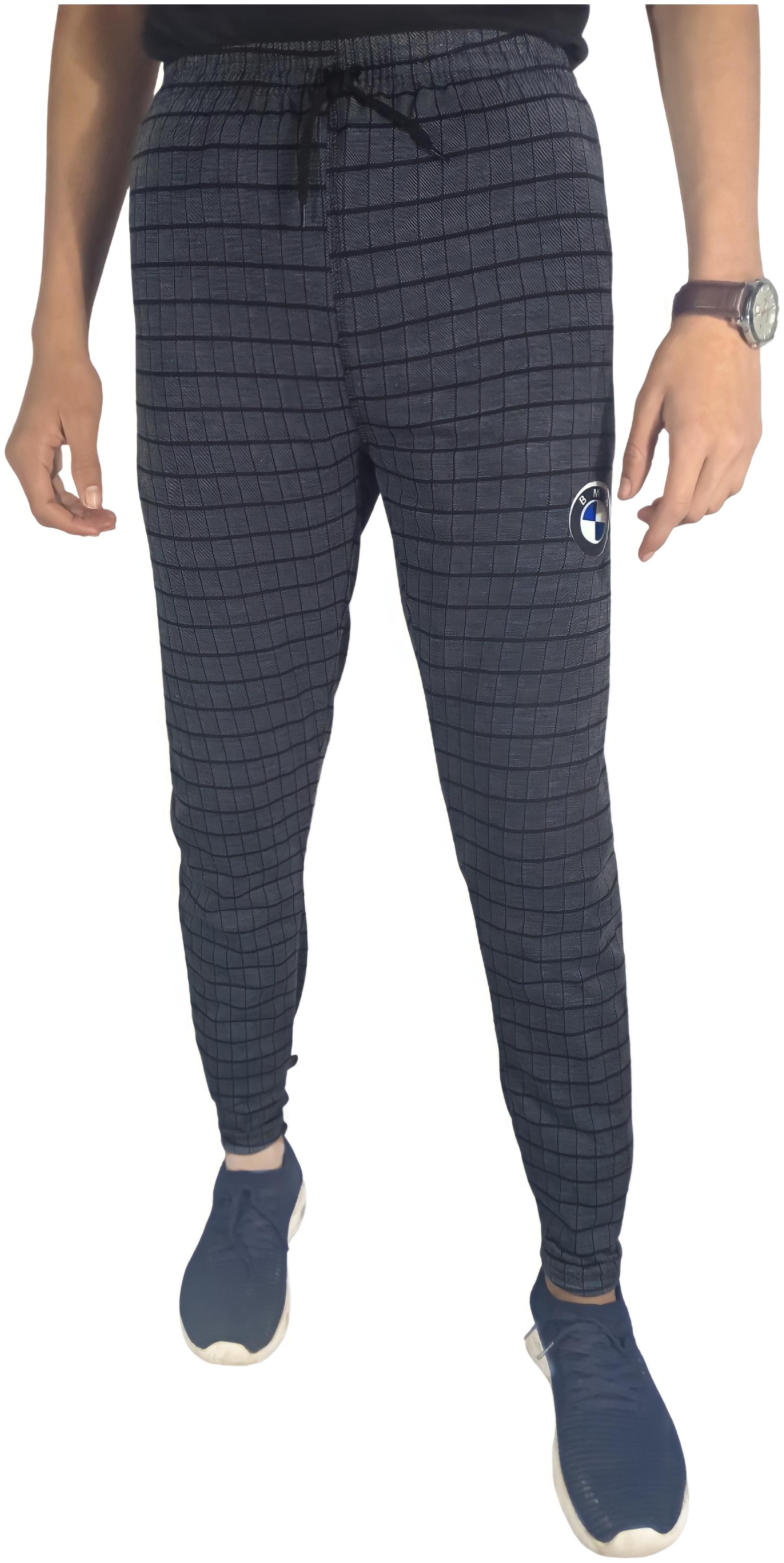 

Vantar Men Black Cotton Blend Checkered Track Pants