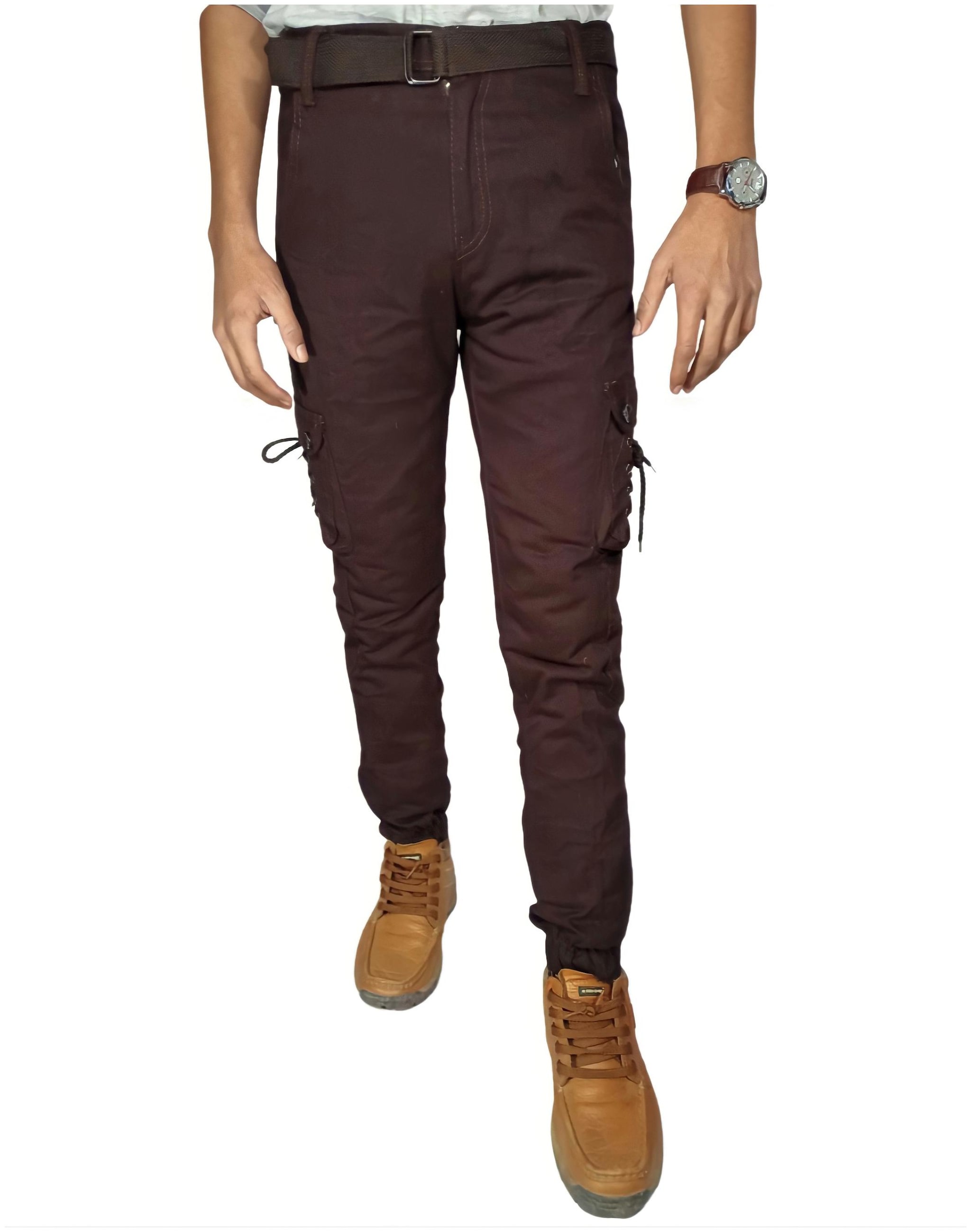 

Vantar Men Brown Solid Regular fit Travel friendly Cargos
