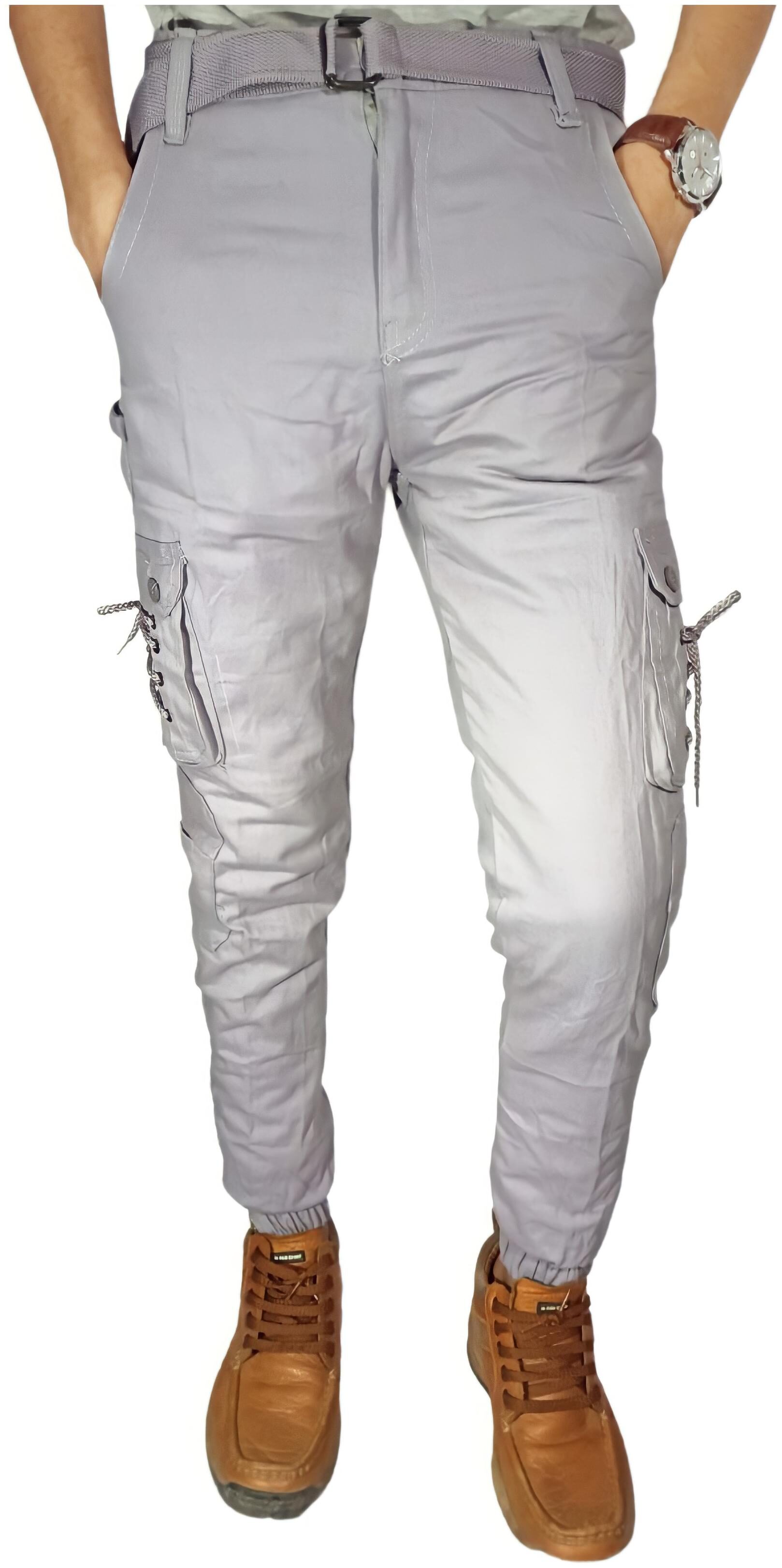 

Vantar Men Grey Solid Regular fit Cargos