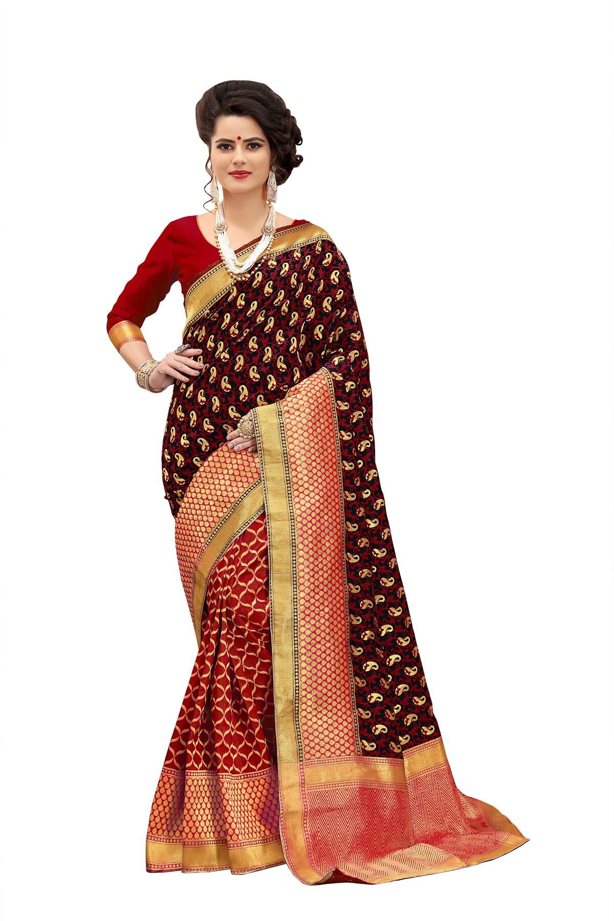 

Vardan Ethnic Silk Printed Multi Color Saree