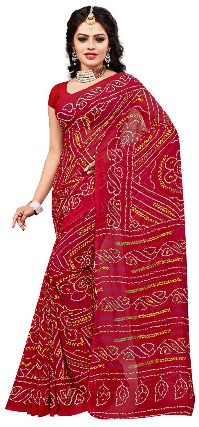 

Vardan Prints Georgette Printed saree With Blouse Piece