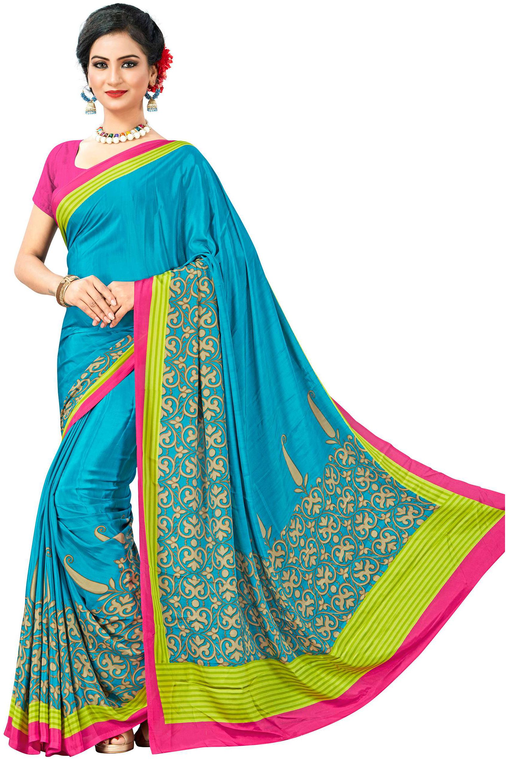 

Vardan Prints Crepe Saree With Blouse Piece