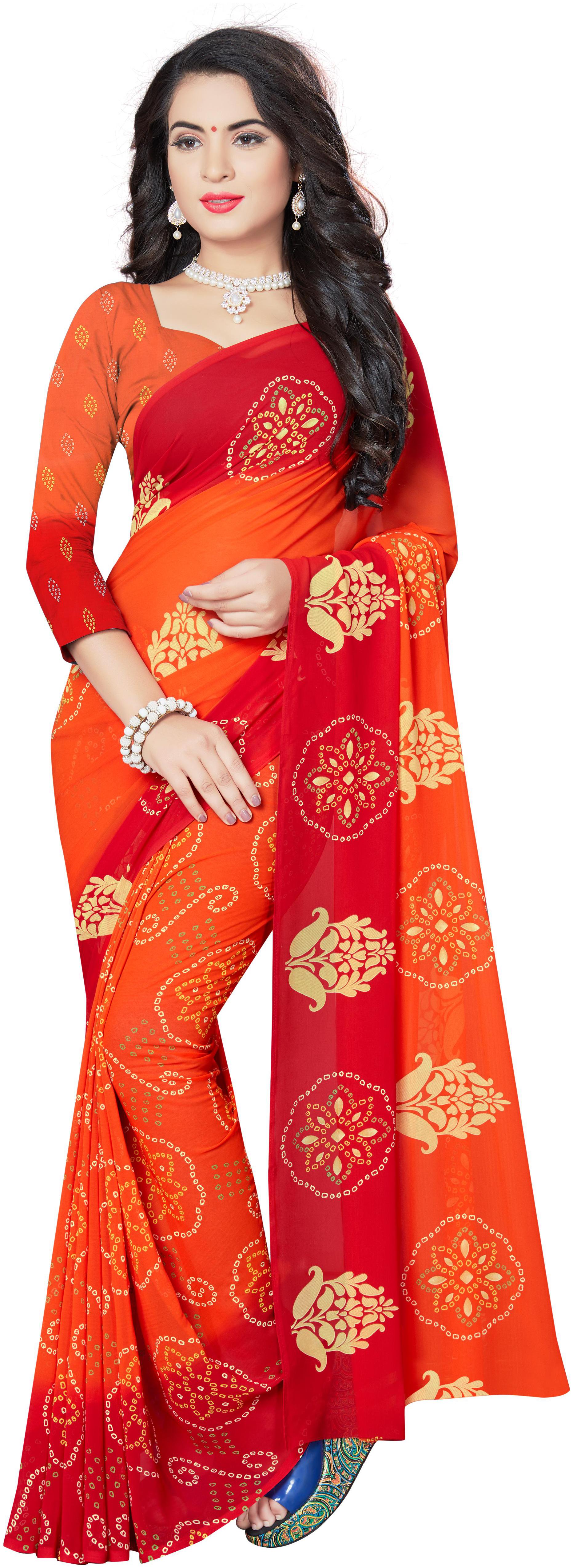 

Vardan Prints Bhandani Saree With Blouse Piece