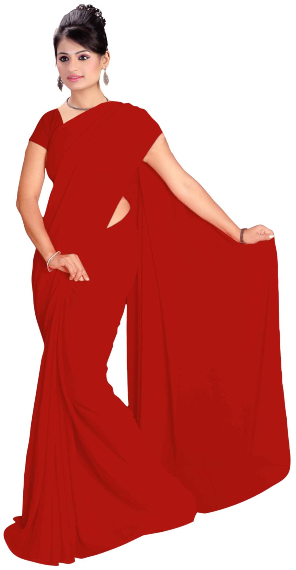 

Vardan Prints Red Georgette Saree