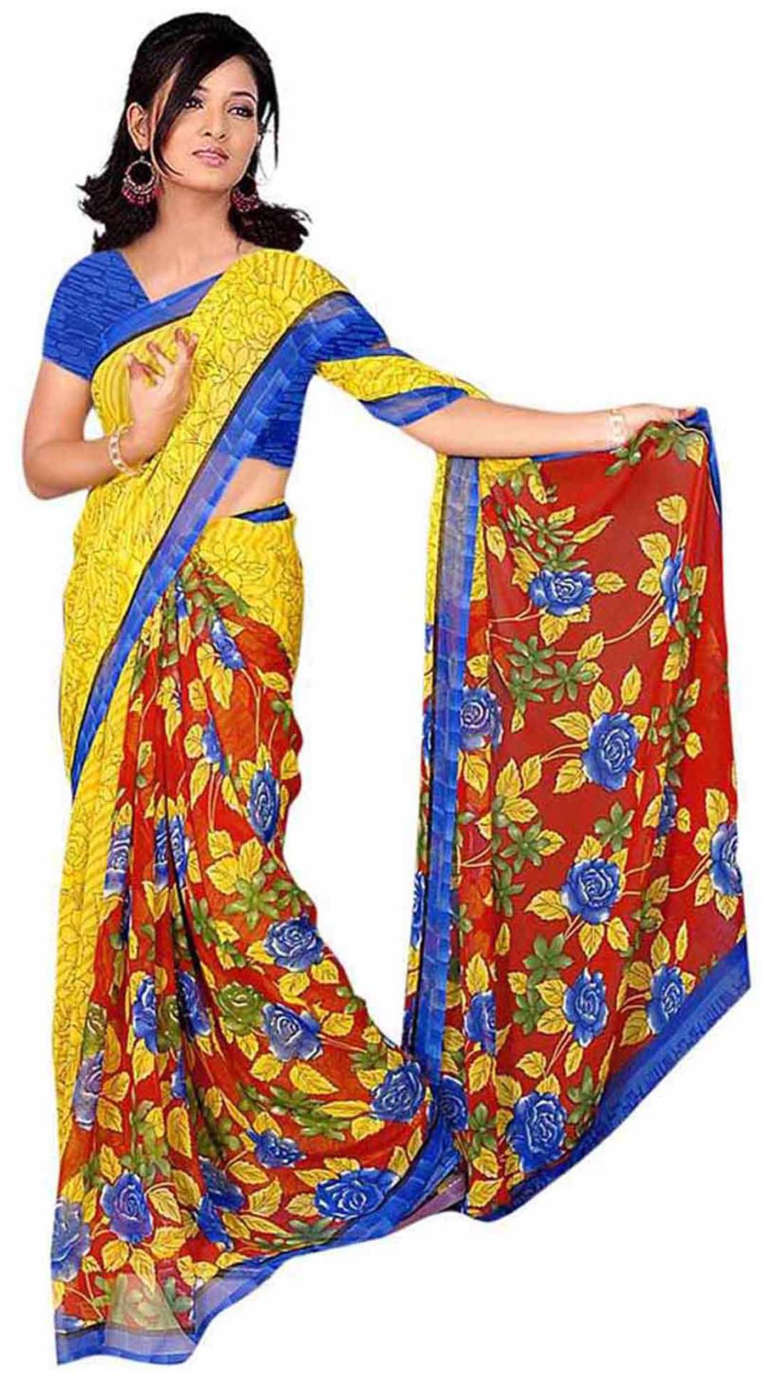 

Vardan Prints Multi Color Faux Chiffon Saree