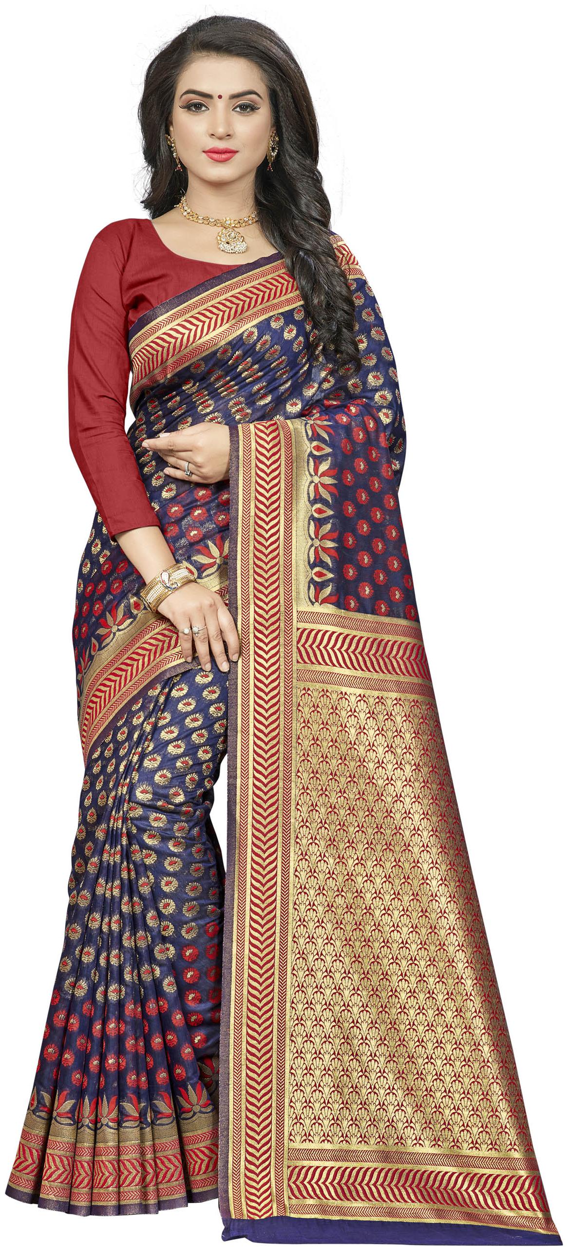 

Vardan Prints Banarsi Saree With Blouse Piece