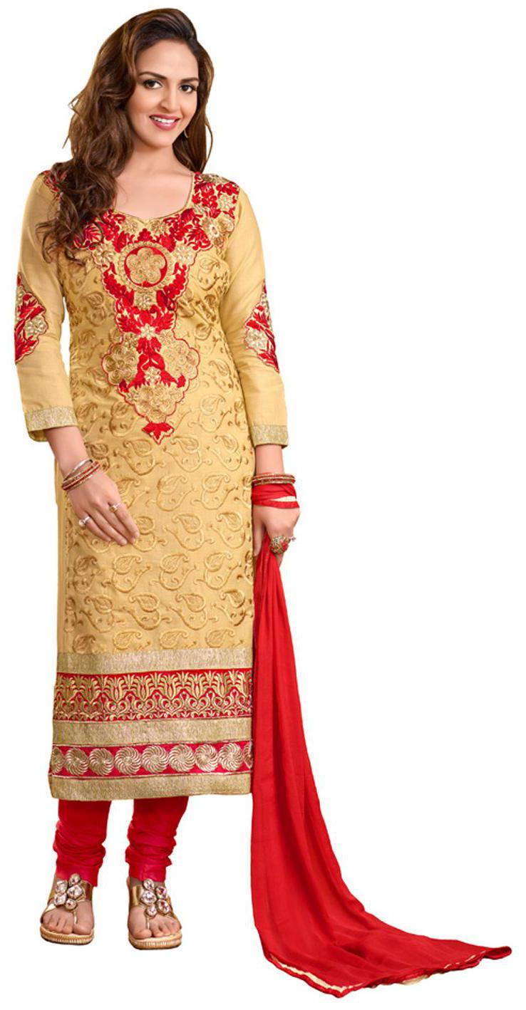 

Shree Vardhman Women s Chiku cotton unstitched Straight Salwar Suit dress material