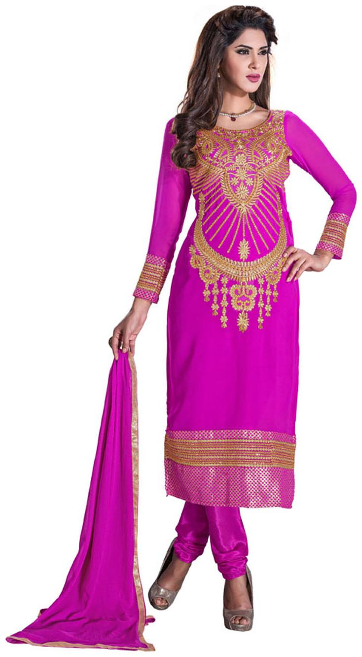 

Shree Vardhman Mera Rani Multi Embroidered Georgette Straight Unstiched Dress Material