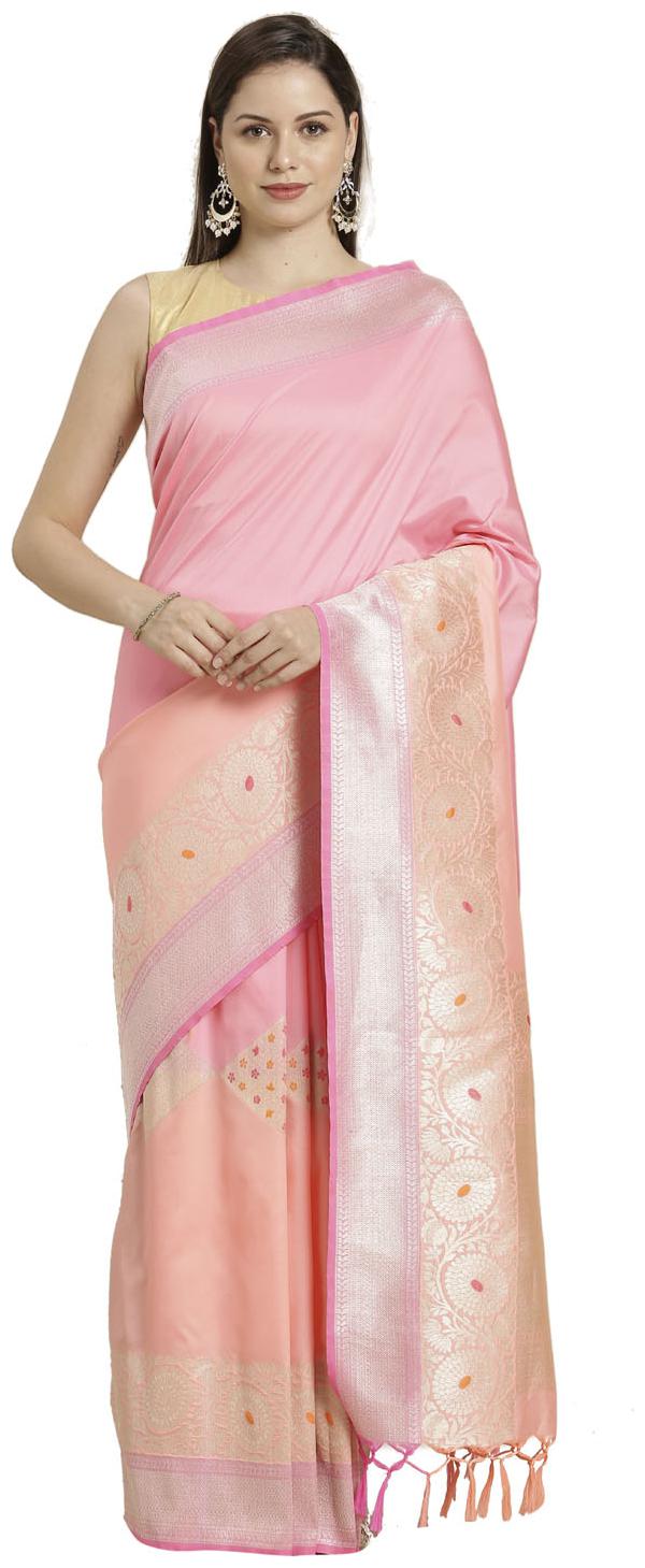 

Varkala Silk Sarees Silk Zari Work Party Universal Saree Pink