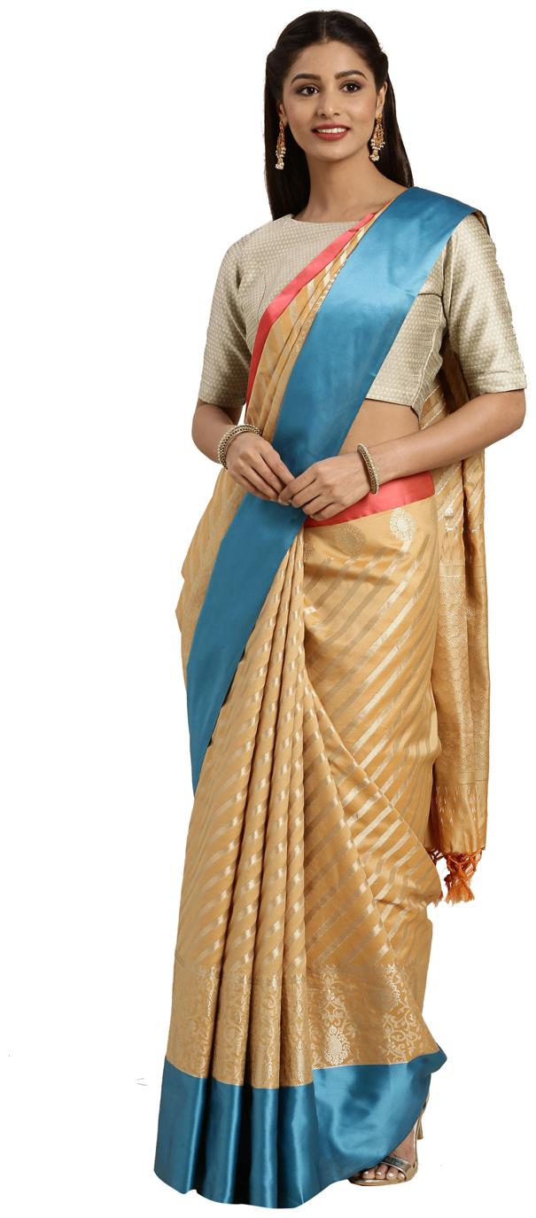 

Varkala Silk Sarees Silk Universal Beige Saree With Blouse
