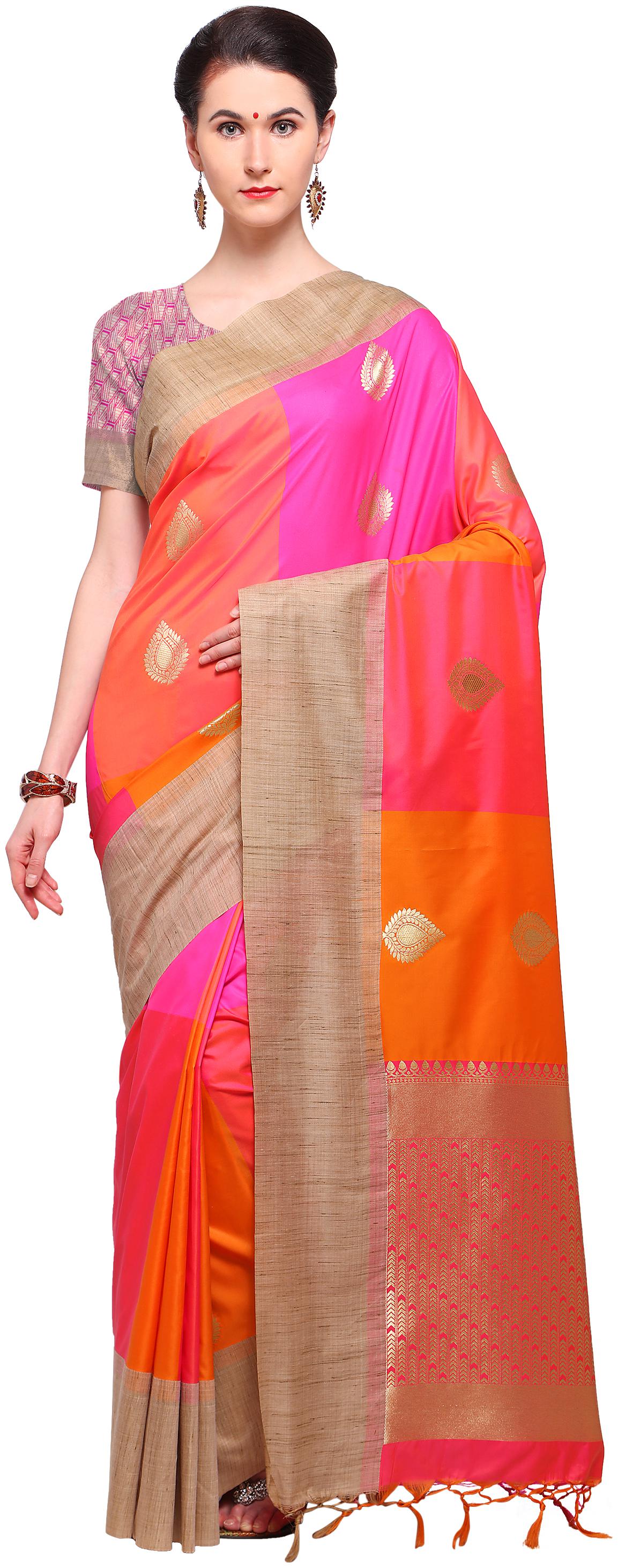 

VARKALA SILK SAREES Women Kanjiwaram Banarasi Katan Silk Saree - Multicolor