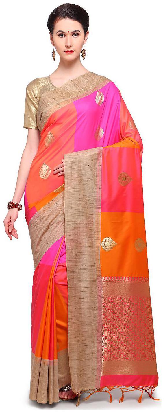 

Varkala Silk Sarees Multicolor Blended Silk Kanchipuram Silk Saree-JB5155