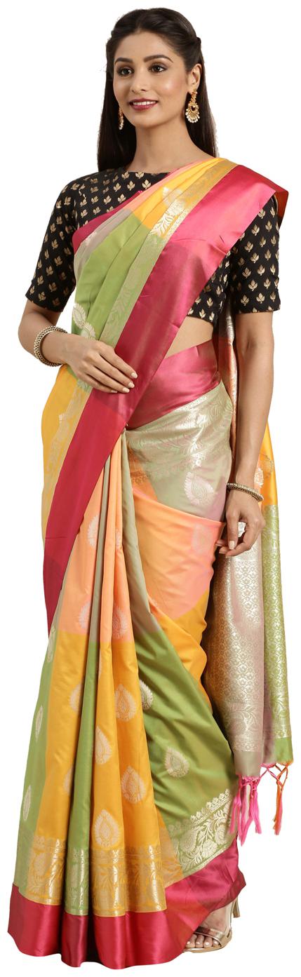 

Varkala Silk Sarees Women Kanchipuram Silk Saree Multi