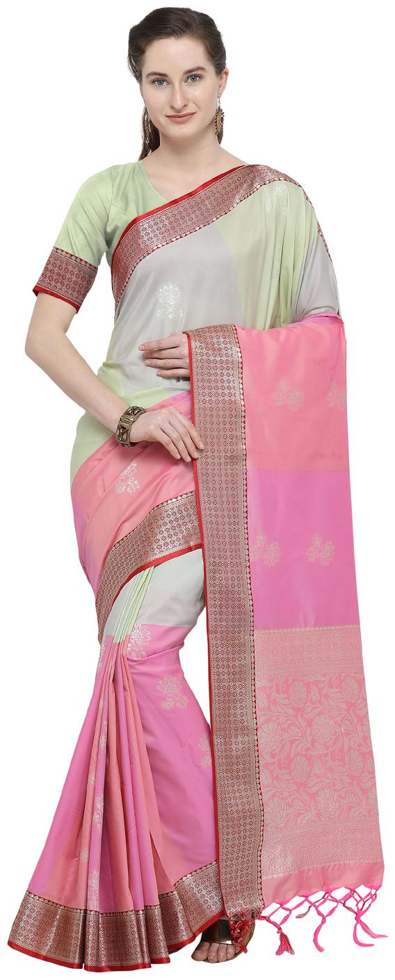 

Varkala Silk Sarees Katan Silk Kanjiwaram Banarasi Zari Work Saree -Multi