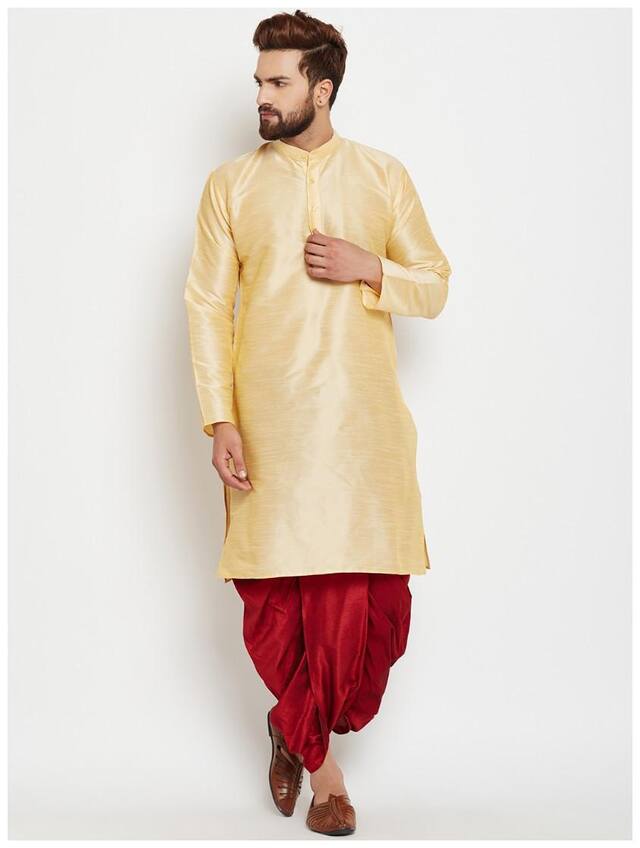 Royal Kurta Mens Solid Dhoti Kurta