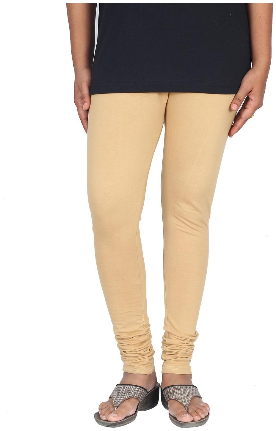 

Varsha Cotton Churidar Leggings - Khaki Light Beige Light