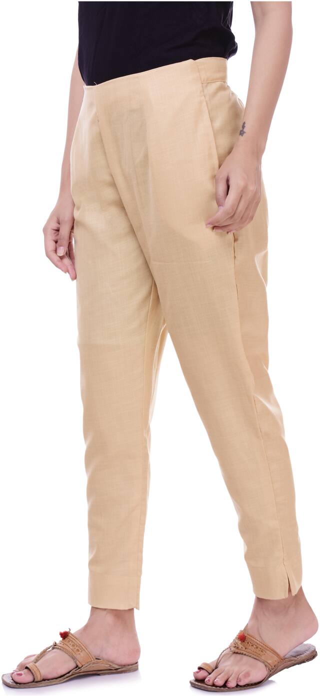 Vasavi Women Beige Slim fit Cigarette pants