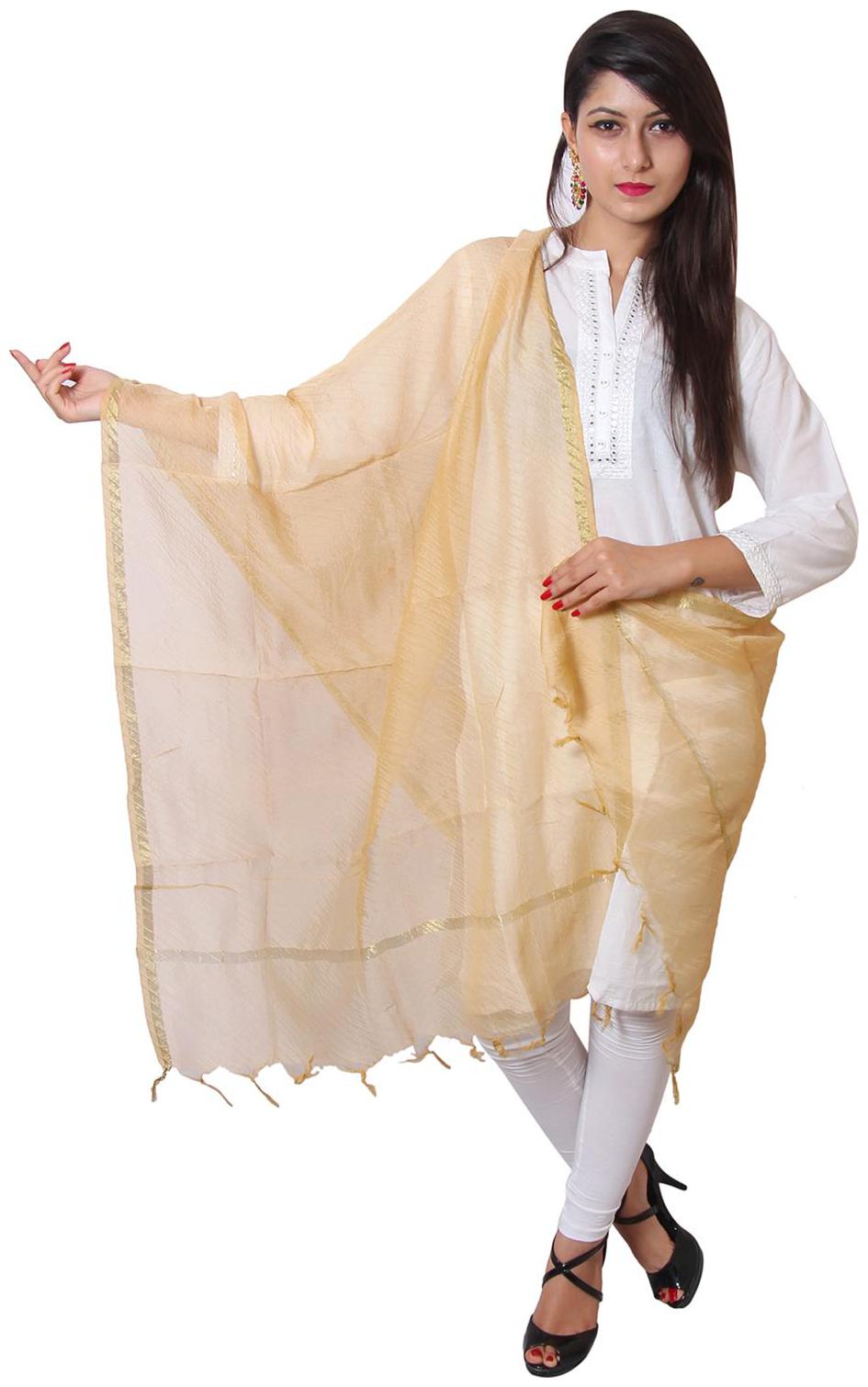 

Vasavi Jaipur Premium Quality Women Full Length Chanderi Silk Dupatta
