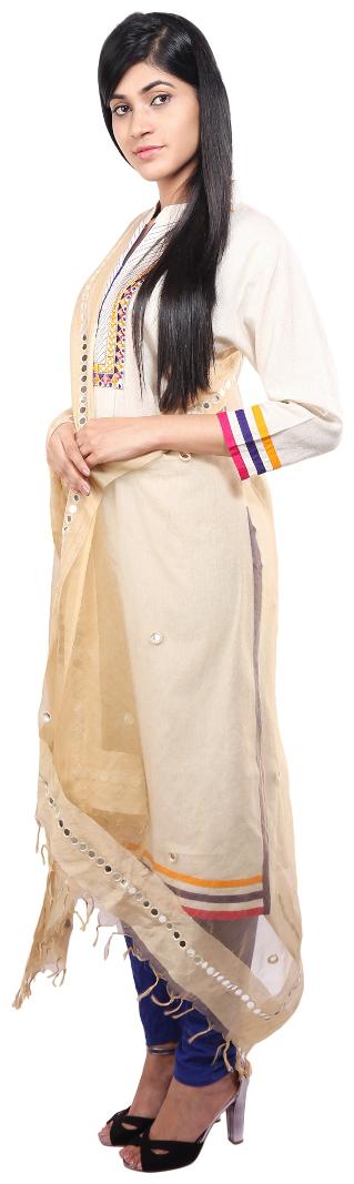 

Vasavi Jaipur Premium Quality Women Full Length Tissue Mirror Dupatta