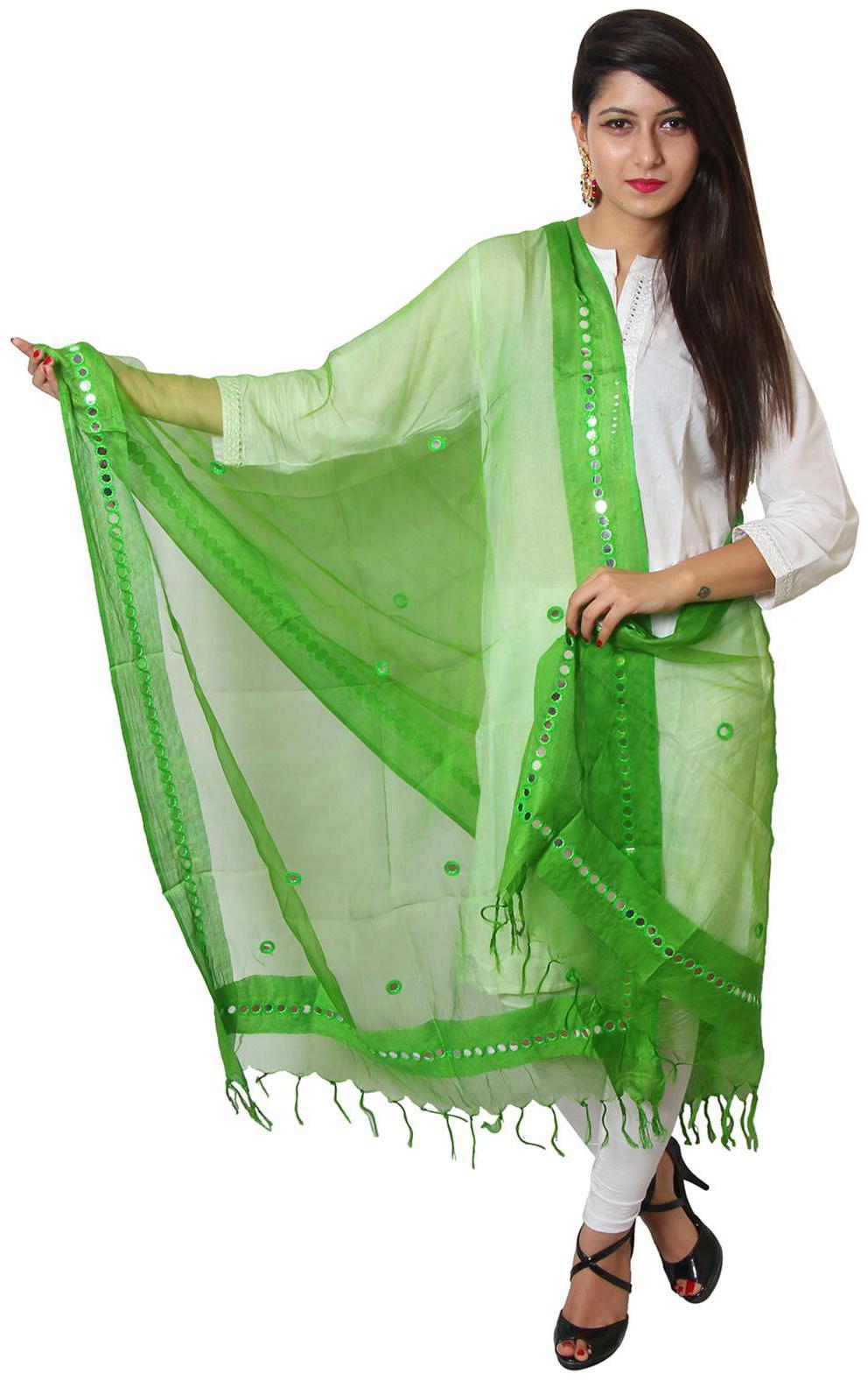 

Vasavi Jaipur Premium Quality Women Full Length Tissue Mirror Dupatta