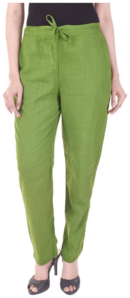 Vasavi Women Green Slim fit Regular trousers