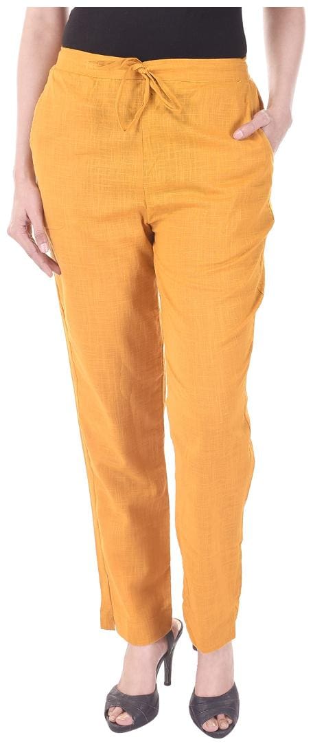 Vasavi Women Orange Slim fit Regular trousers