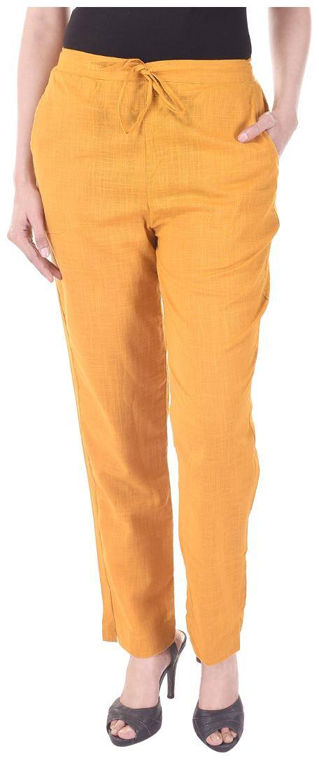 Vasavi Women Orange Slim fit Regular trousers