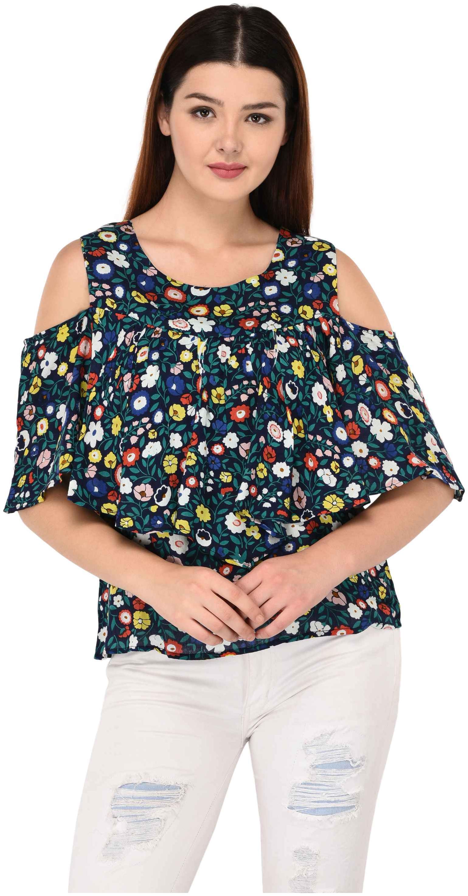 

VASHIST Women Floral Regular top - Black