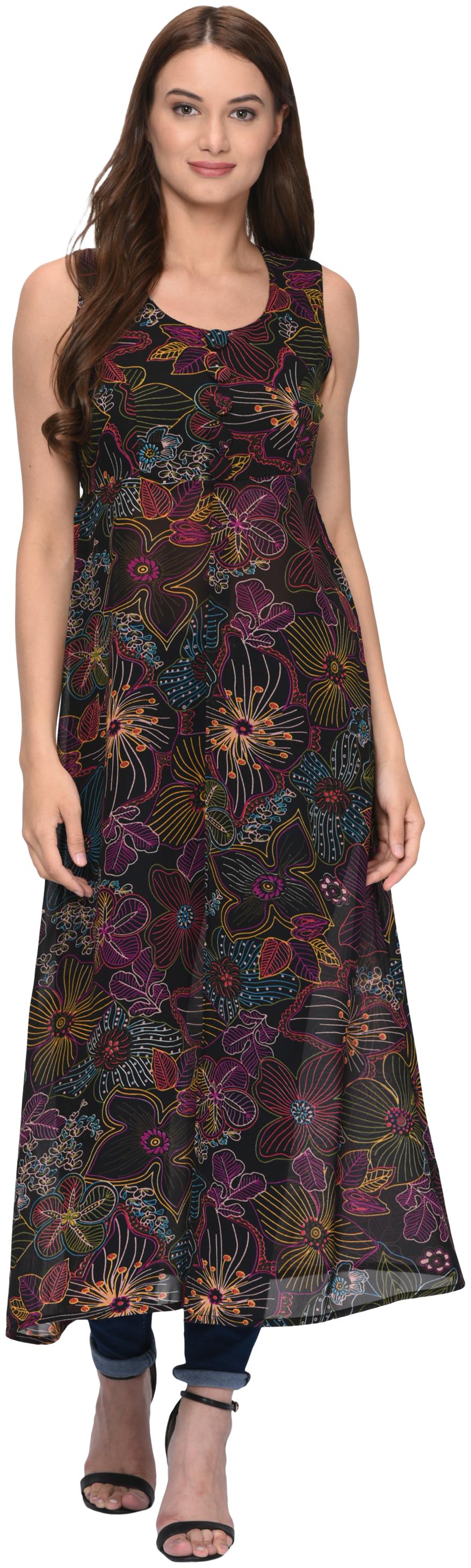 

VASHIST Multi Printed A-line dress