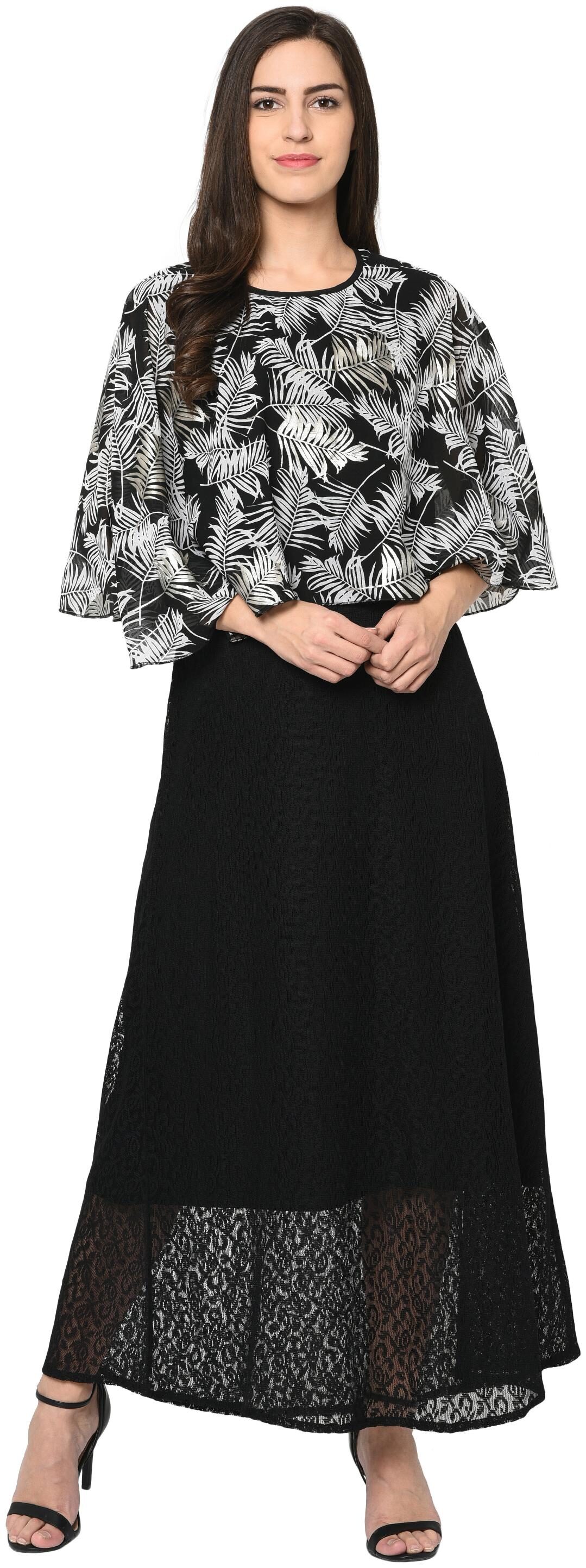 

VASHIST Black Solid A-line dress