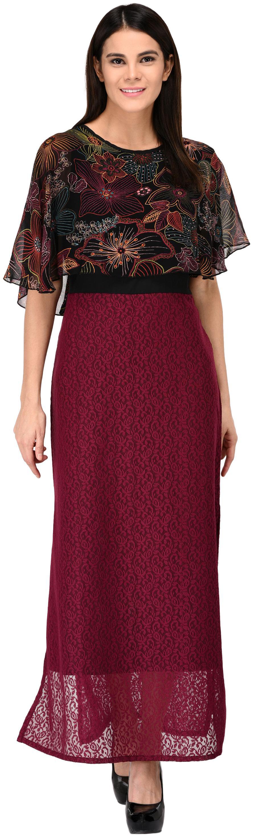 

VASHIST Black Solid A-line dress