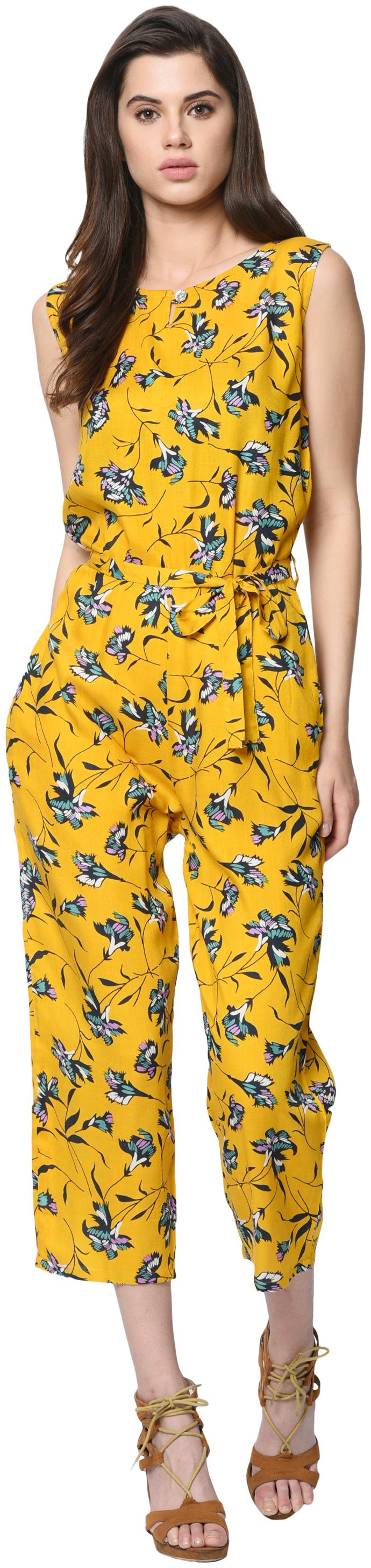 

VASHIST Printed Jumpsuit - Yellow